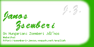 janos zsemberi business card